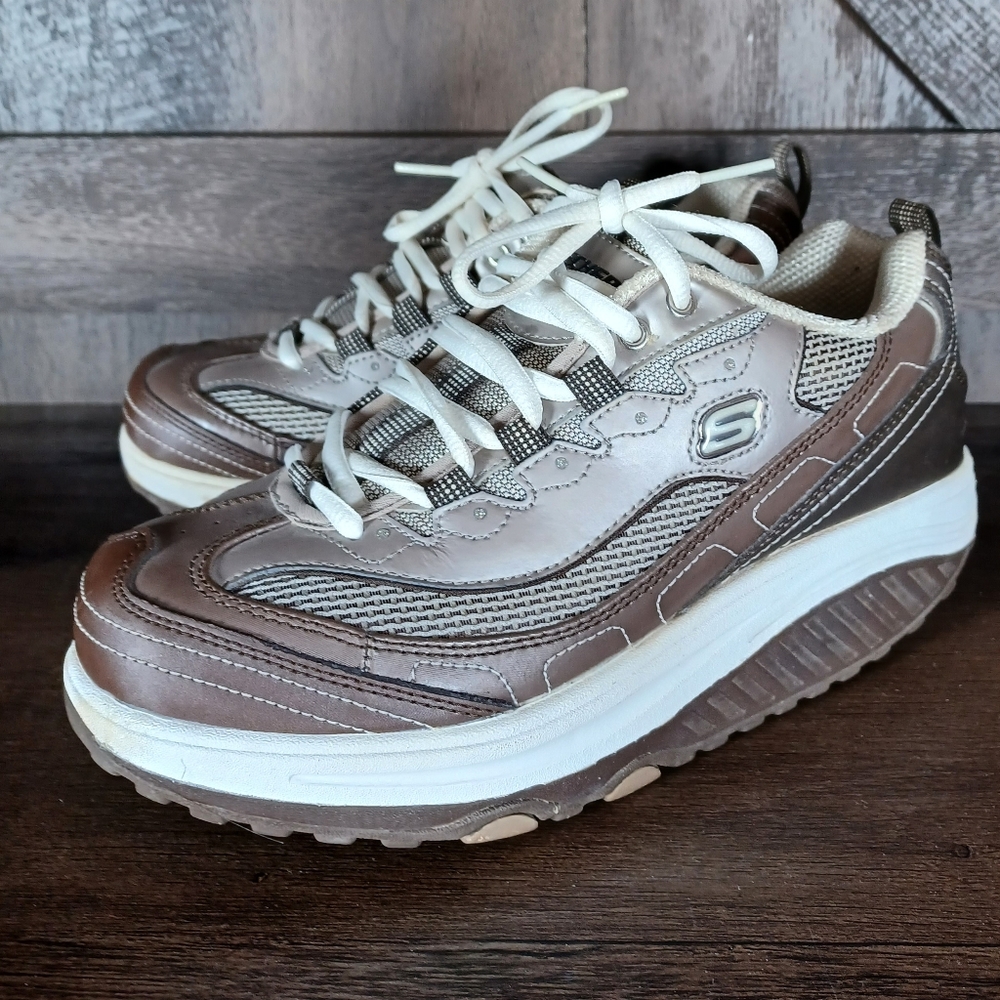 Skechers Shape Ups Mocha/Silver Women’s Sneaker Sz 6.5